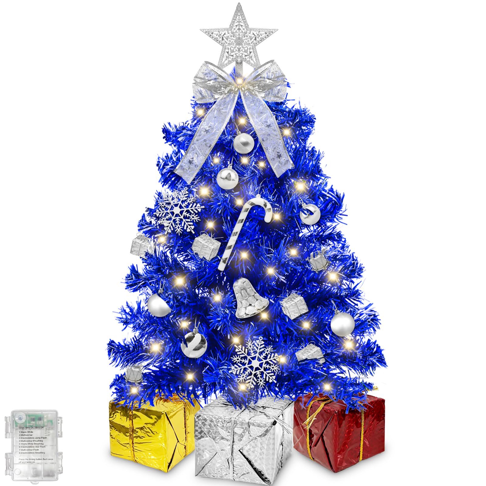 Amazon.com: Timer - 24 Inch/2 FT Blue Tabletop Christmas Tree with